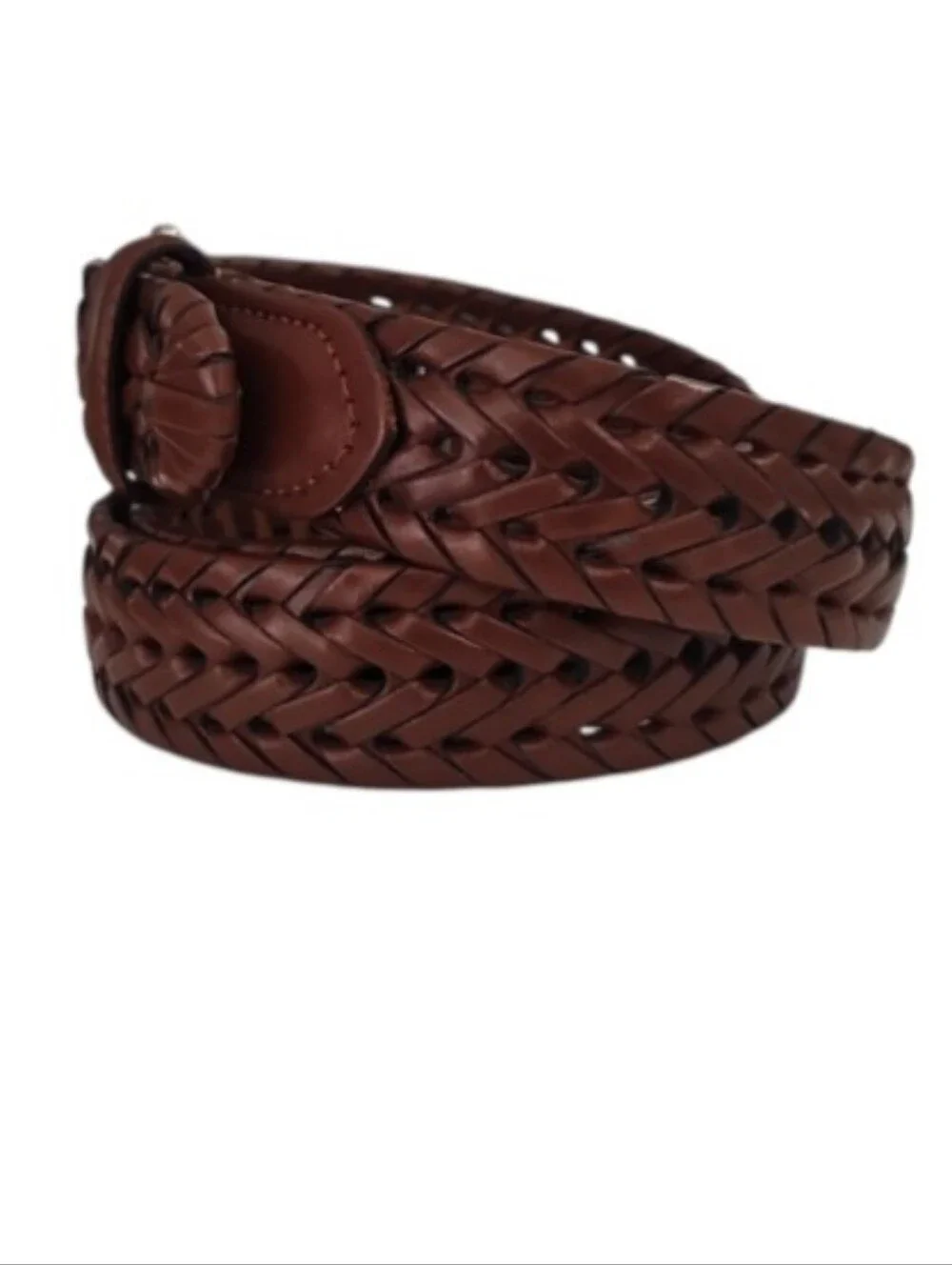 Argentina Genuine Leather Woven Belt Brown Sz 38 Braided Western Boho NWOT